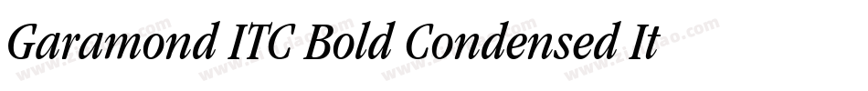 Garamond ITC Bold Condensed Italic BT字体转换